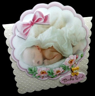 2 Beautiful Babies on a Scalloped mat  by Diane  Hitchcox
