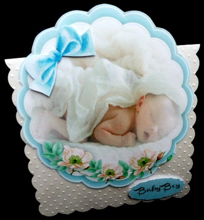 2 Beautiful Babies on a Scalloped mat  by Diane  Hitchcox