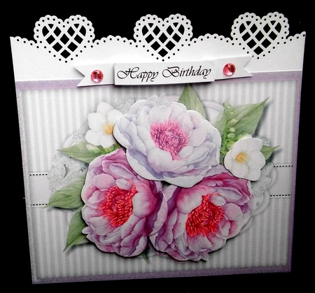A5 Lilac Peony roses  by Diane  Hitchcox
