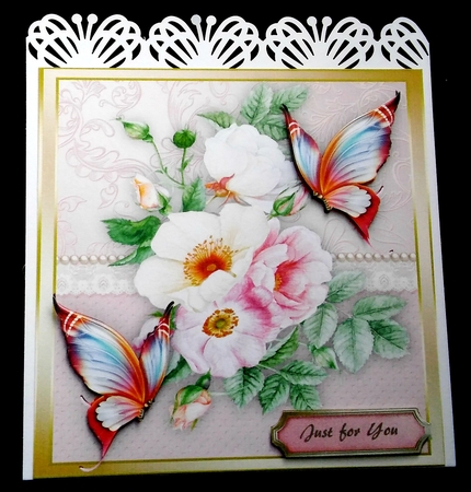 Beautifu lRoses and Butterflys 1 by Diane  Hitchcox