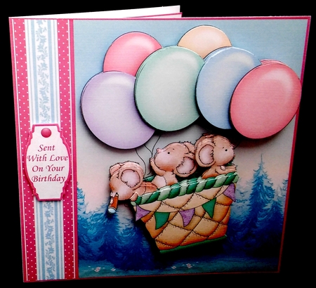 FLY AWAY WITH ME MICE 7.5 Decoupage & Insert Mini Kit by Diane  Hitchcox