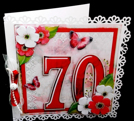 Vintage Birthday 70th Card Topper Kit 1186 by Diane  Hitchcox