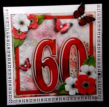 Vintage Birthday 60th Card Topper Kit 1186 by Diane  Hitchcox