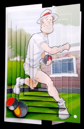 Lawn Bowls Dude 3 Pyramid by Diane  Hitchcox