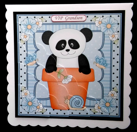 Flower Pot Friends Cute Little Panda Chi Chi Scalloped Corner Stacker by Diane  Hitchcox