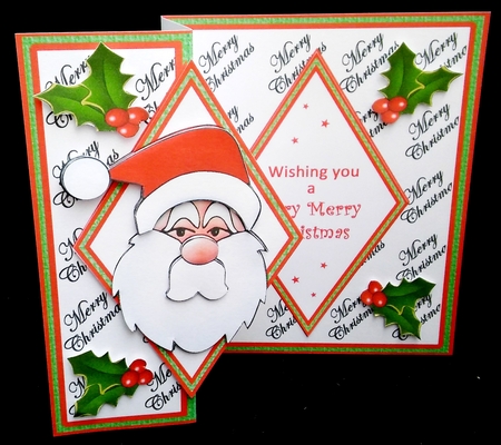 Diamond fold back Santa by Diane  Hitchcox