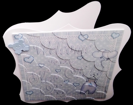 8 x 8 Welcome to your New Baby Boy Scalloped Corner Kit by Diane  Hitchcox