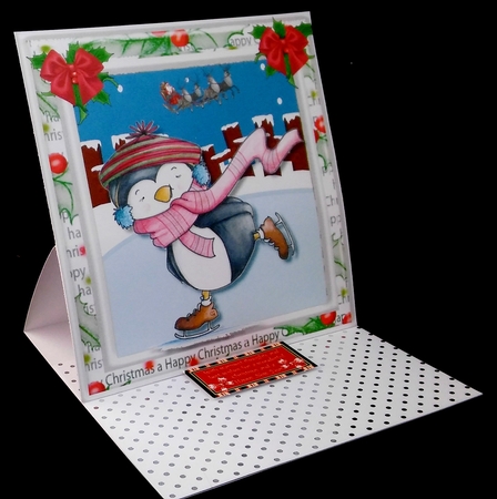 Cute Skating Christmas Penguin  by Diane  Hitchcox