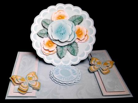 Centre Panel Easel Roses and butterflies NEW by Diane  Hitchcox