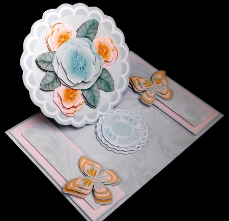 Centre Panel Easel Roses and butterflies NEW by Diane  Hitchcox