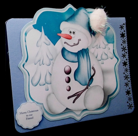 Snowman in the Snow  . by Diane  Hitchcox