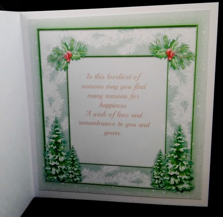 8x8 incert with Verse and Fir Trees, by Diane  Hitchcox