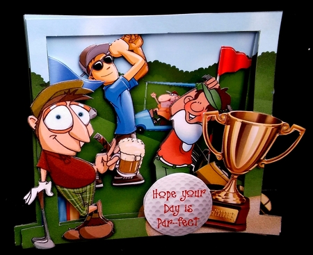 Crazy Fore Golf 3D Flectere Card and Envelope Mini Kit by Diane  Hitchcox