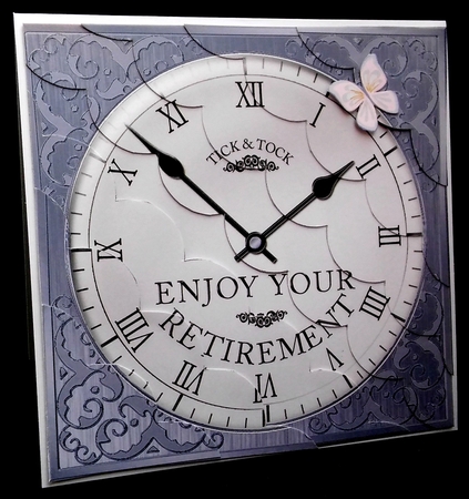 8x8 Retirement Clock Kit with Scalloped Corners by Diane  Hitchcox