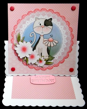 Cute Cat Scolloped Topper 2 by Diane  Hitchcox