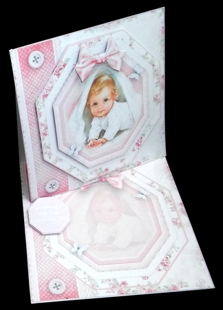 Christening Baby Girl Card Front Kit by Diane  Hitchcox
