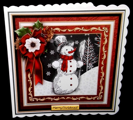 BLACK & WHITE SNOWMAN 7.7 Decoupage & Insert Mini Kit by Diane  Hitchcox