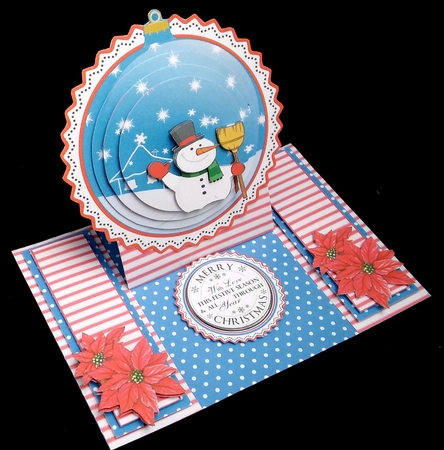 Snowman & Poinsettia Centre Panel Easel by Diane  Hitchcox