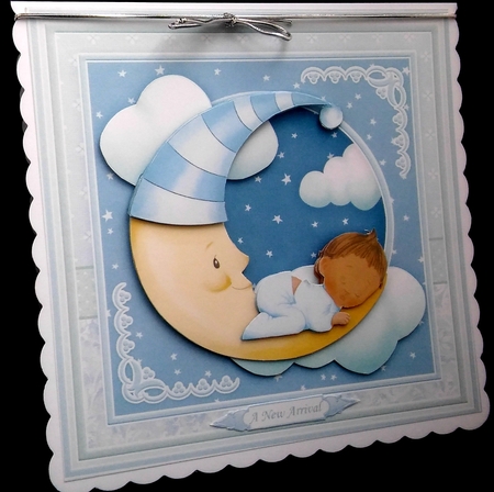 NEW BABY BOY ON MOON Ethnic 8x8 Decoupage & Insert Mini Kit by Diane  Hitchcox