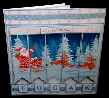 SANTAS SLEIGH RIDE Christmas 7.5 Quick Card Kit Create Any Name Alphabet in 2 sizes by Diane  Hitchcox