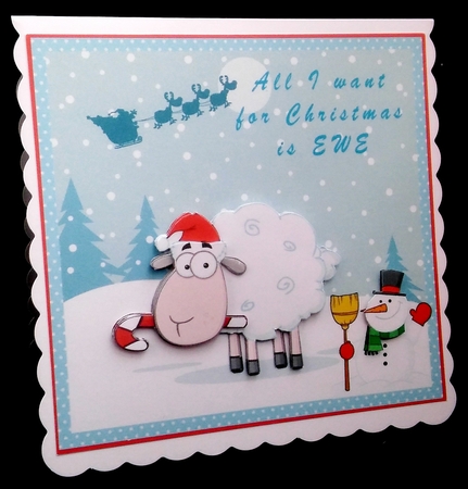 All I want for Christmas is Ewe - decoupage by Diane  Hitchcox
