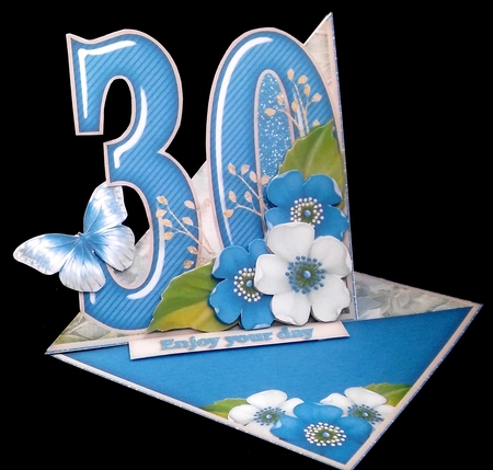 Vintage Easel 30th Anniversary Feliz Cumpleaños Birthday  Card Kit 1178 by Diane  Hitchcox