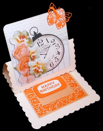 Vintage Clock, Carnations & Daffodils by Diane  Hitchcox