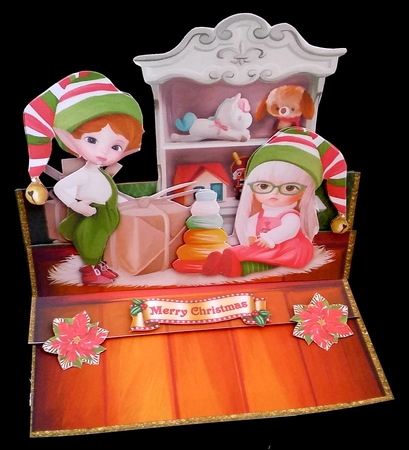Christmas at Santas Easel Kit.3 by Diane  Hitchcox