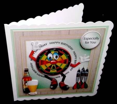 Dartboard 7x7 card front/topper by Diane  Hitchcox