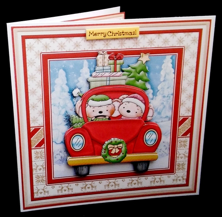 DRIVING HOME FOR CHRISTMAS 8x8 Decoupage & Insert Mini Kit by Diane  Hitchcox