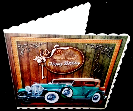 Forever Young Vintage Car Card Front 5 by Diane  Hitchcox