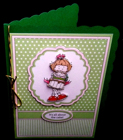 Sassy Cheryl - Sally And Her Oversized Birthday Cake ( Pink & Green) by Diane  Hitchcox