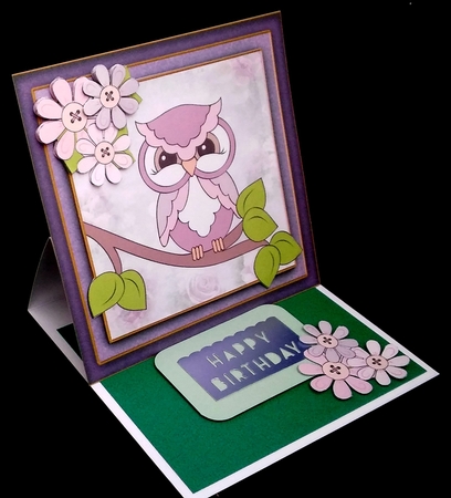 Owl & Flowers by Diane  Hitchcox