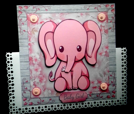 Adorable Pink Elephant 8x8 Mini Kit by Diane  Hitchcox