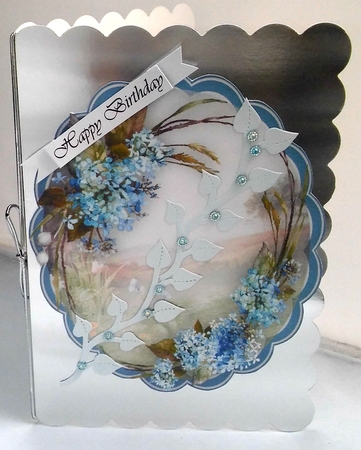 2 Lovely Scalloped Flower scene Toppers by Diane  Hitchcox