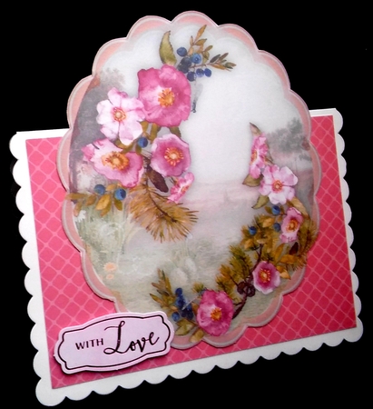 2 Lovely Scalloped Flower scene Toppers by Diane  Hitchcox