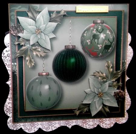 Bauble Trio - Green Reindeer by Diane  Hitchcox
