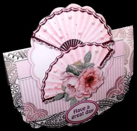 Beautiful Pink Fans and Roses by Diane  Hitchcox
