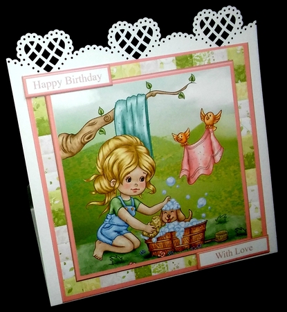 Puppy Bath Time Card Mini Kit & Decoupage by Diane  Hitchcox