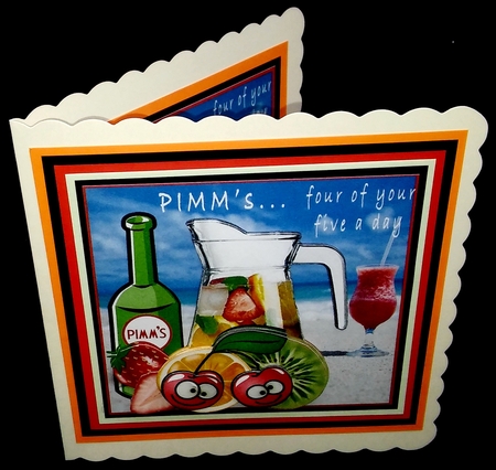 Pimms...4 0f your 5 a day - decoupage by Diane  Hitchcox