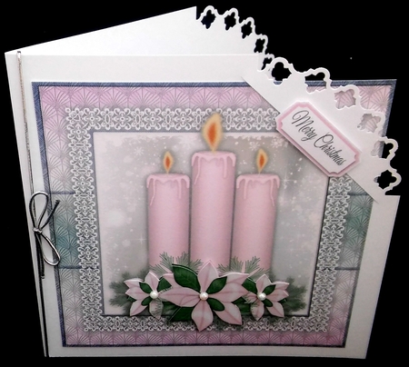 Beautiful Pink Candles 8x8 by Diane  Hitchcox