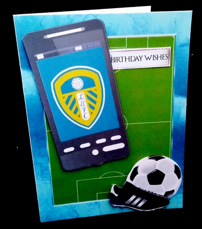 Football Phone Card Leeds Fan by Diane  Hitchcox