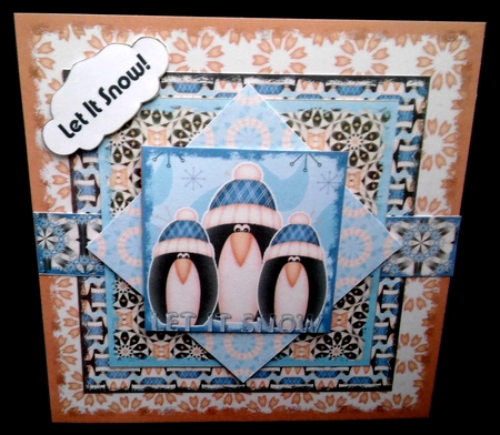 8X8 Christmas Layers - Penguins in Hats by Diane  Hitchcox