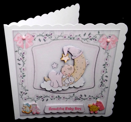 Beautiful Moon Baby in Pink , by Diane  Hitchcox