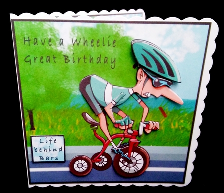 Have a Wheelie Great Birthday - Decoupage by Diane  Hitchcox