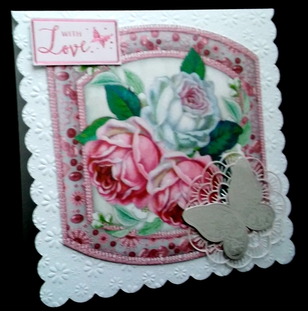 Beautiful Pink roses in a Flower Frame  by Diane  Hitchcox