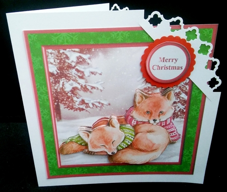 Christmas Fox Couple Card Mini Kit & Decoupage by Diane  Hitchcox