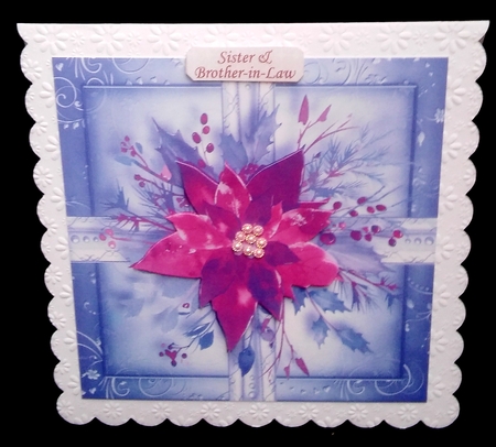 Scarlet Poinsettia Christmas Present 8x8 by Diane  Hitchcox