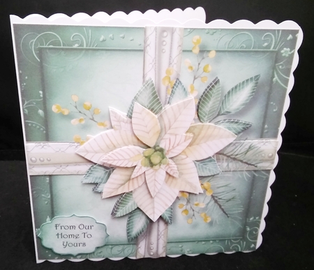 White Poinsettia Christmas Present by Diane  Hitchcox