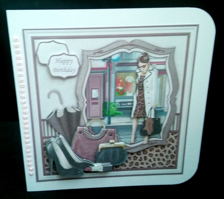 FASHIONABLE SHOPPING LADY 8x8 Decoupage & Insert Mini Kit by Diane  Hitchcox